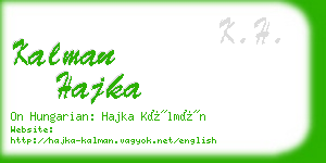 kalman hajka business card